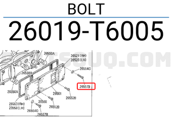 Nissan 26019T6005 BOLT