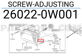 Nissan 260220W001 SCREW-ADJUSTING