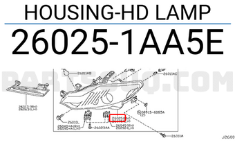 Nissan 260251AA5E HOUSING-HD LAMP