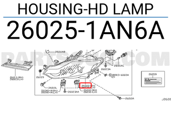 Nissan 260251AN6A HOUSING-HD LAMP