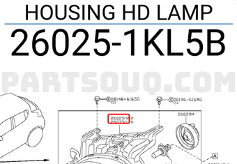 Nissan 260251KL5B HOUSING HD LAMP