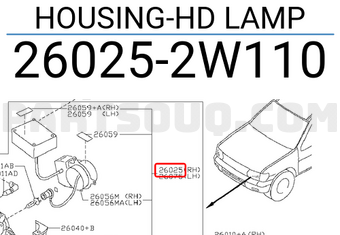 Nissan 260252W110 HOUSING-HD LAMP