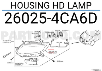 Nissan 260254CA6D HOUSING HD LAMP