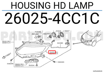 Nissan 260254CC1C HOUSING HD LAMP
