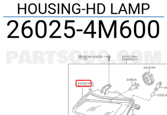Nissan 260254M600 HOUSING-HD LAMP