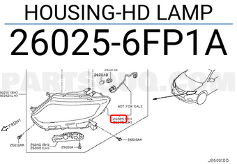 Nissan 260256FP1A HOUSING-HD LAMP