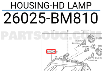 Nissan 26025BM810 HOUSING-HD LAMP