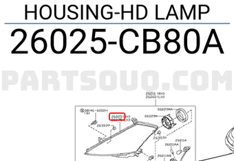 Nissan 26025CB80A HOUSING-HD LAMP