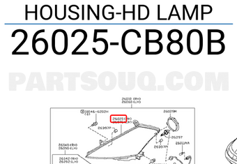 Nissan 26025CB80B HOUSING-HD LAMP
