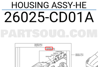Nissan 26025CD01A HOUSING ASSY-HE