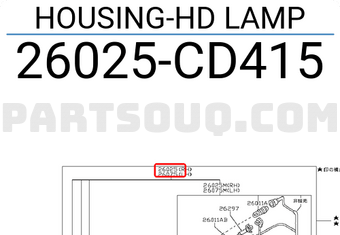 Nissan 26025CD415 HOUSING-HD LAMP