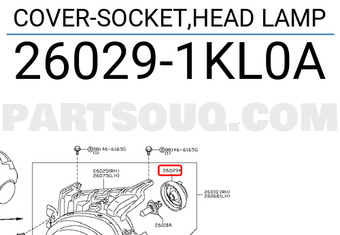 Nissan 260291KL0A COVER-SOCKET,HEAD LAMP