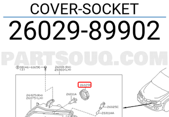 Nissan 2602989902 COVER-SOCKET