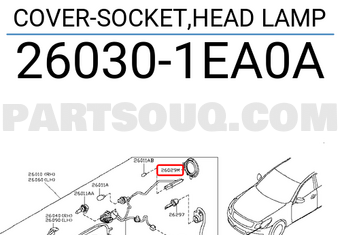 Nissan 260301EA0A COVER-SOCKET,HEAD LAMP