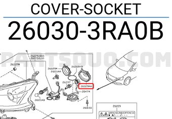 Nissan 260303RA0B COVER-SOCKET