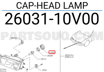 Nissan 2603110V00 CAP-HEAD LAMP