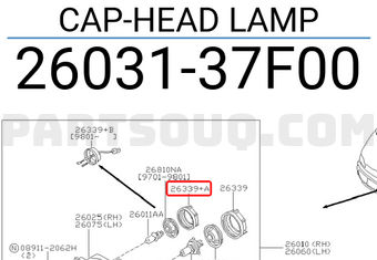 Nissan 2603137F00 CAP-HEAD LAMP