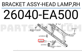 Nissan 26040EA500 BRACKET ASSY-HEAD LAMP,RH