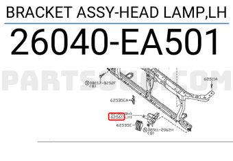Nissan 26040EA501 BRACKET ASSY-HEAD LAMP,LH