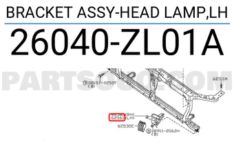 Nissan 26040ZL01A BRACKET ASSY-HEAD LAMP,LH