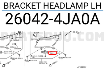 Nissan 260424JA0A BRACKET HEADLAMP LH