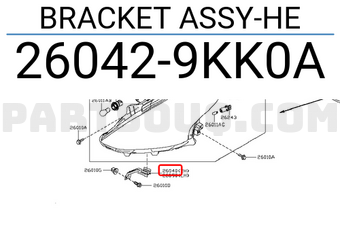 Nissan 260429KK0A BRACKET ASSY-HE