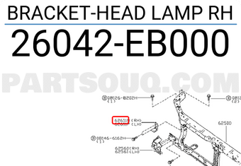 Nissan 26042EB000 BRACKET-HEAD LAMP RH