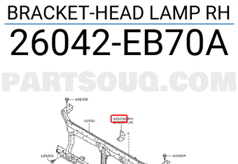 Nissan 26042EB70A BRACKET-HEAD LAMP RH