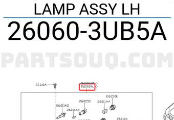Nissan 260603UB5A LAMP ASSY LH