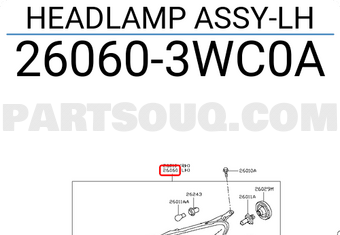 Nissan 260603WC0A HEADLAMP ASSY-LH