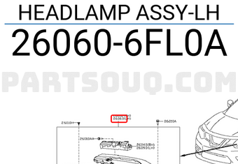 Nissan 260606FL0A HEADLAMP ASSY-LH