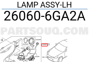 Nissan 260606GA2A LAMP ASSY-LH