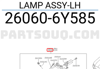 Nissan 260606Y585 LAMP ASSY-LH