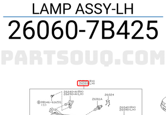Nissan 260607B425 LAMP ASSY-LH