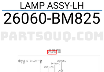 Nissan 26060BM825 LAMP ASSY-LH