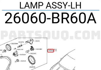 Nissan 26060BR60A LAMP ASSY-LH