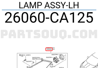 Nissan 26060CA125 LAMP ASSY-LH