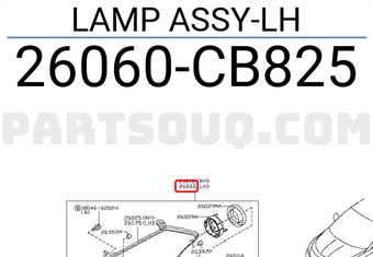 Nissan 26060CB825 LAMP ASSY-LH