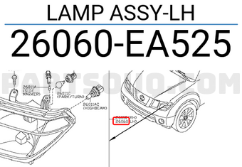 Nissan 26060EA525 LAMP ASSY-LH