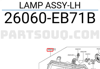 Nissan 26060EB71B LAMP ASSY-LH