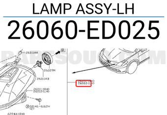 Nissan 26060ED025 LAMP ASSY-LH