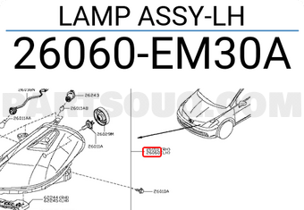 Nissan 26060EM30A LAMP ASSY-LH