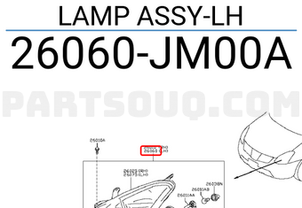 Nissan 26060JM00A LAMP ASSY-LH