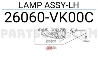 Nissan 26060VK00C LAMP ASSY-LH