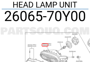 Nissan 2606570Y00 HEAD LAMP UNIT