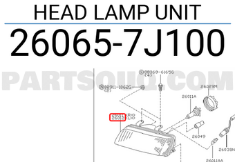Nissan 260657J100 HEAD LAMP UNIT