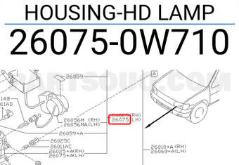 Nissan 260750W710 HOUSING-HD LAMP