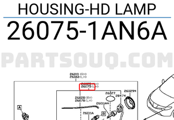 Nissan 260751AN6A HOUSING-HD LAMP