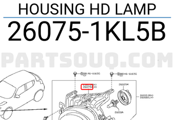 Nissan 260751KL5B HOUSING HD LAMP
