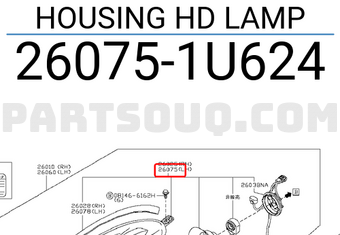 Nissan 260751U624 HOUSING HD LAMP